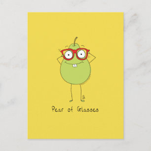 Pear of Glasses Cute & Funny Postcard
