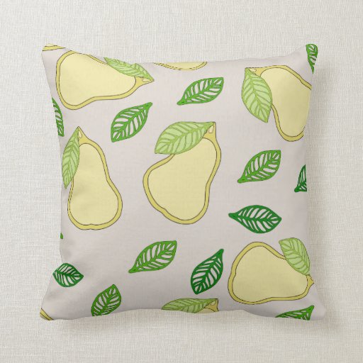 Image of Pear on Tan Background Cushion