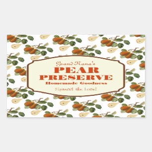 Pear Preserve Jam Label