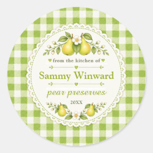 Pear Preserves Homemade Gift Label