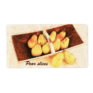Pear preserves jar label