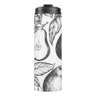 Pear seamless pattern. Hand drawn vintage garden f Thermal Tumbler