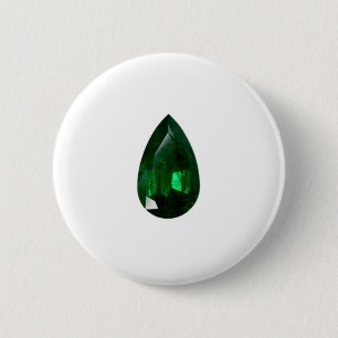 Pear shape Emerald 6 Cm Round Badge