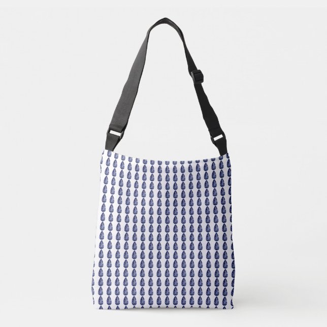 Pear shaped Sapphire Blue Crossbody Bag (Front)