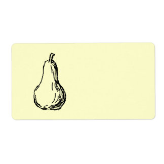 Pear Sketch. Line illustration in Black.