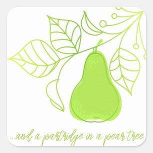 Pear square sticker