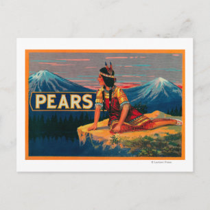Pear Stock Crate Label Postcard
