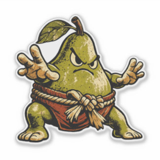 Pear Sumo — Funny Fruit Sumo Wrestler Vintage