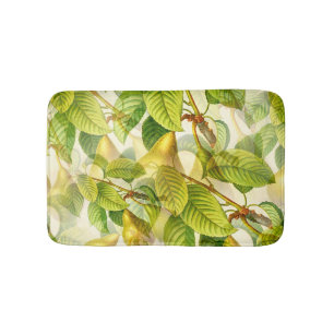Pear Tree Branches & Pears Pattern Bath Mat