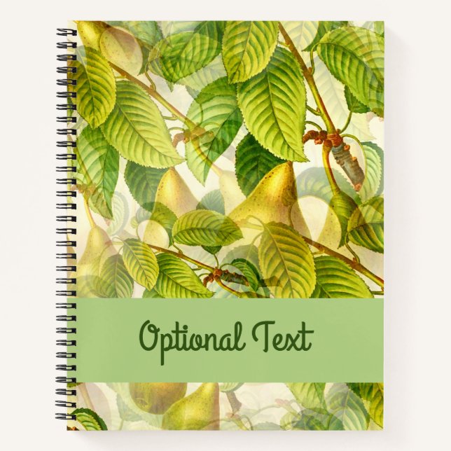 Pear Tree Branches & Pears Pattern  Notebook (Front)