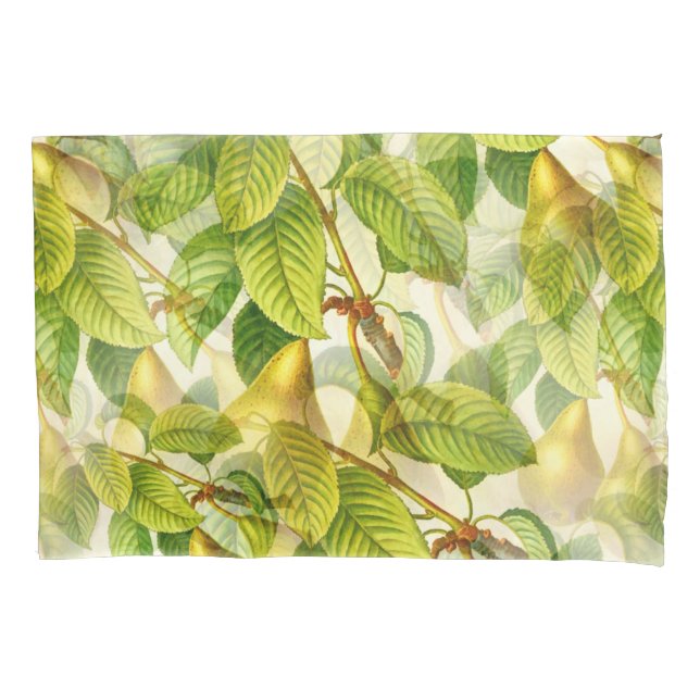 Pear Tree Branches & Pears Pattern  Pillowcase (Front)