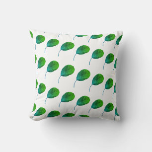 Pear Tree Green Leaf Texture Cushion Throw Pillow