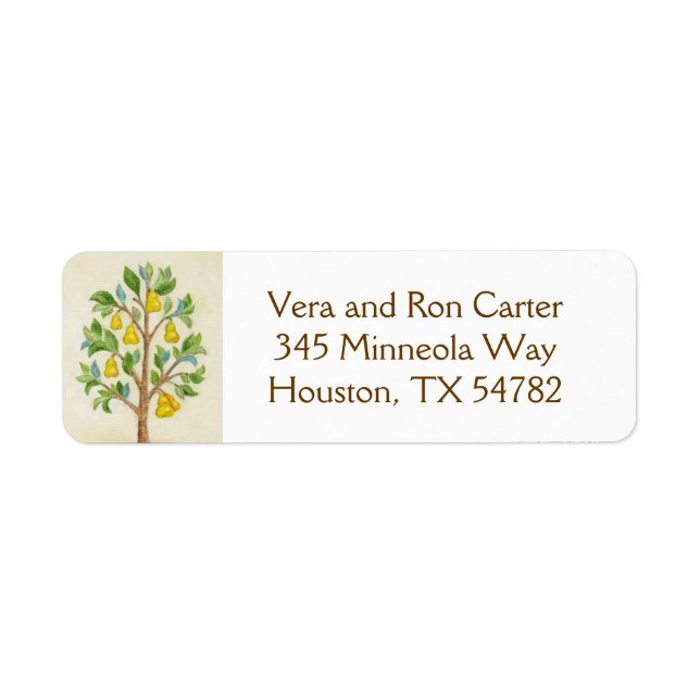 Pear Tree return address label (Front)