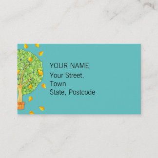Pear Tree teal Business Card