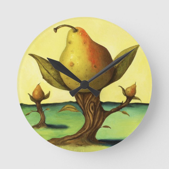 Pear Trees Round Clock (Front)