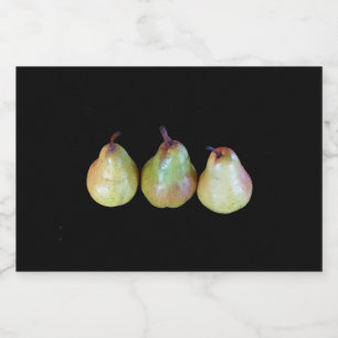 Pear Trio Liquor Bottle Label