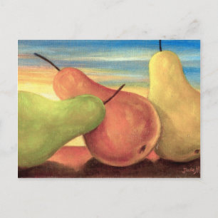 Pear Tropical Fruits Painting - Multi Postcard