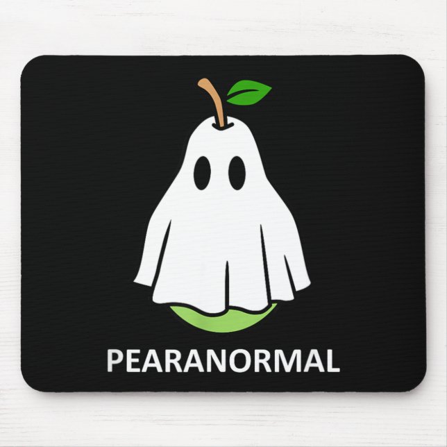 Pearanormal Cute Ghost Pear Halloween Costume Mouse Mat (Front)