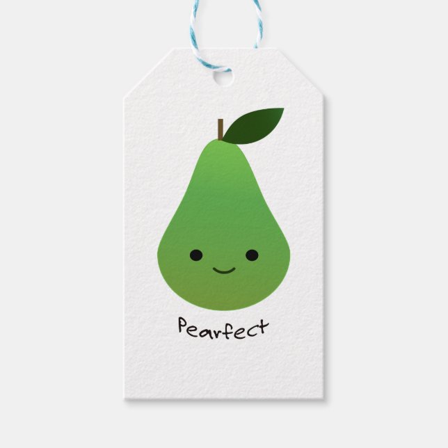 Pearfect Cute Kawaii Pear Gift Tags (Front)
