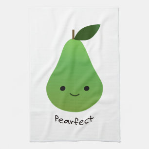Pearfect Cute Kawaii Pear Tea Towel