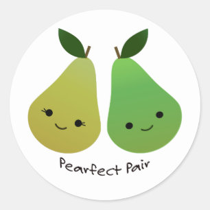Pearfect Pear Kawaii Pears Classic Round Sticker