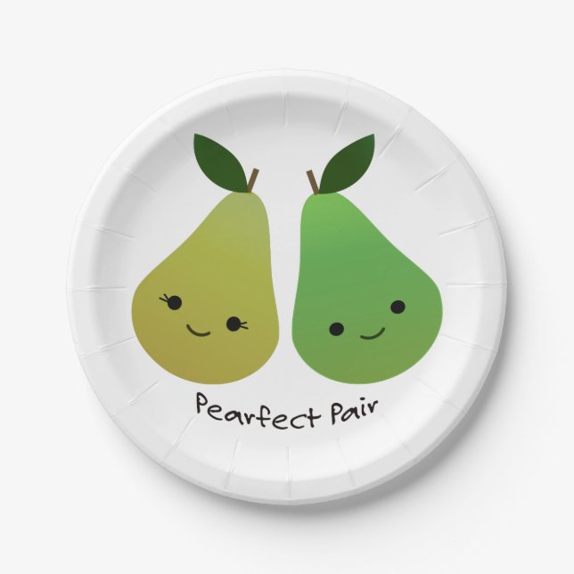 Pearfect Pear Kawaii Pears Paper Plate (Front)