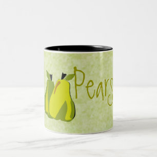 PEARfect Pears Watercolor Background Two-Tone Coffee Mug