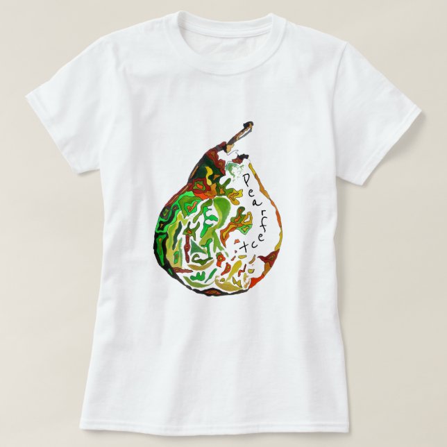 Pearfect pun Pear fruit pop art illustration T-Shirt (Design Front)
