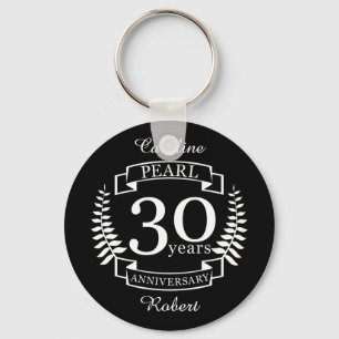 Pearl 30th wedding anniversary 30 years key ring