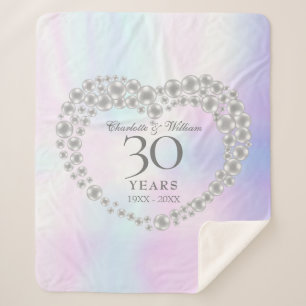 Pearl 30th Wedding Anniversary Chic Elegant Sherpa Blanket