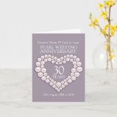 Pearl 30th wedding anniversary mum and dad card (Yellow Flower)