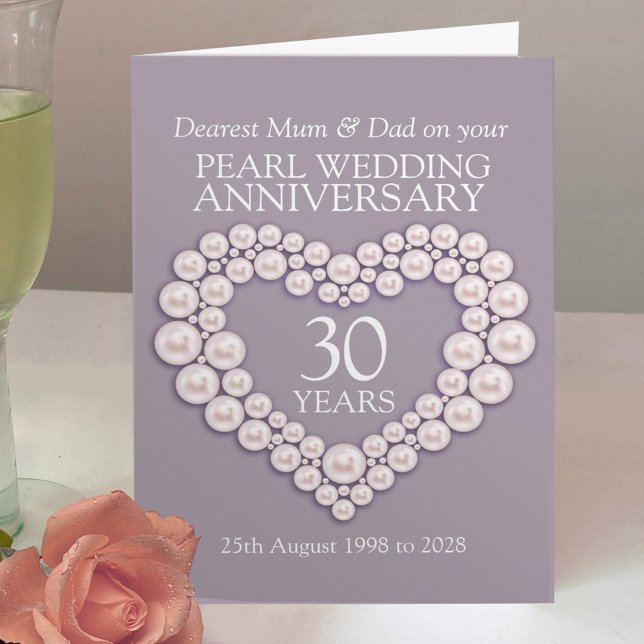 Pearl 30th wedding anniversary mum and dad card (Creator Uploaded)
