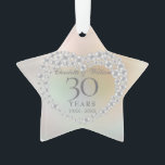 Pearl 30th Wedding Anniversary Ornament<br><div class="desc">Featuring a beautiful pearls heart,  this chic 30th wedding anniversary keepsake can be personalised with your special pearl anniversary information on a pearl background. Designed by Thisisnotme©</div>