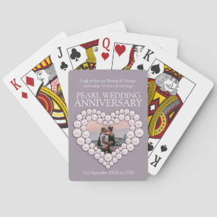 Pearl 30th wedding anniversary photo playing cards