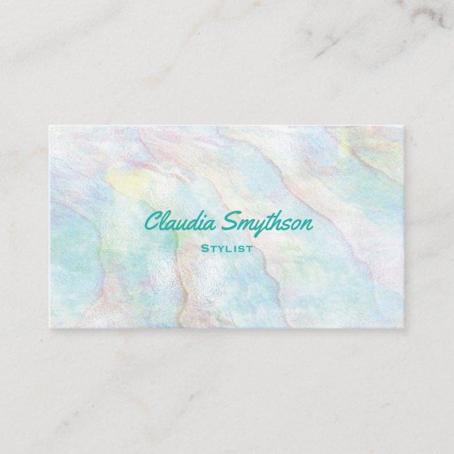 Pearl Abalone Faux Iridescent Business Card (Front)