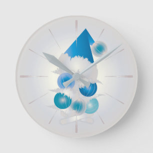 Pearl and blue for Christmas Round Clock