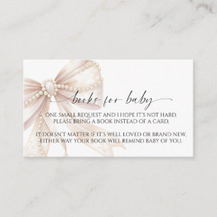 Pearl and Bow Book for Baby Enclosure Card