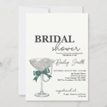 Pearl and Bow Bridal Shower Invitation