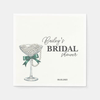 Pearl and Bow Bridal Shower Napkin