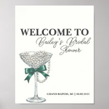Pearl and Bow Bridal Shower Welcome Sign