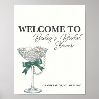 Pearl and Bow Bridal Shower Welcome Sign