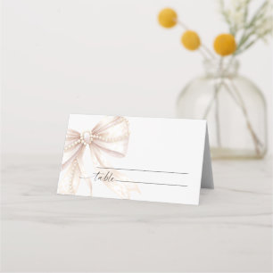 Pearl and Bow Wedding  Place Card
