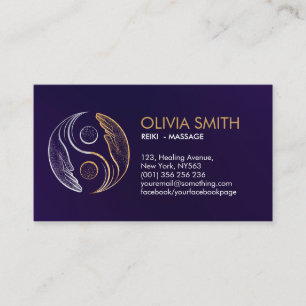 Pearl and Gold Healing Hands Yin Yang Business Card