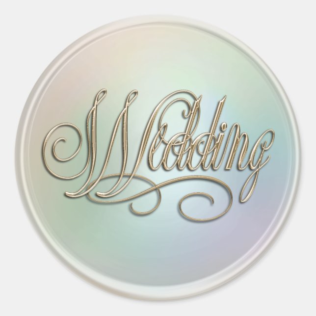 Pearl and Gold Wedding Envelope Seal (Front)