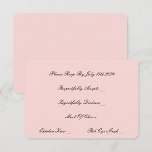 PEARL AND PROSECCO PINK RSVP CARD