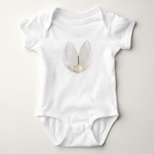 Pearl and seashell baby bodysuit