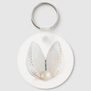 Pearl and seashell key ring