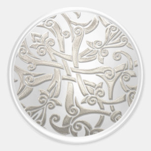 Pearl and Silver Celtic Damask Envelope Seal