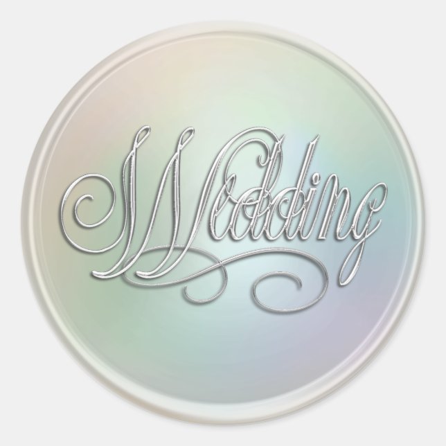 Pearl and Silver Wedding Envelope Seal (Front)
