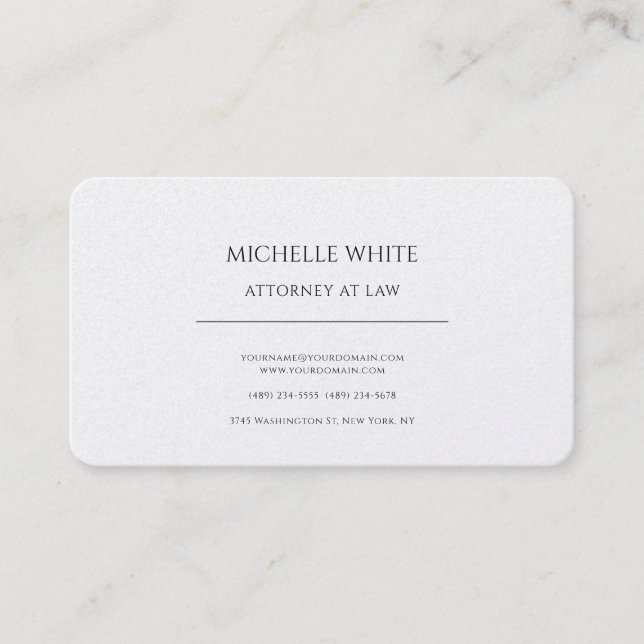 Pearl Attorney at Law Minimalist Professional Business Card (Front)